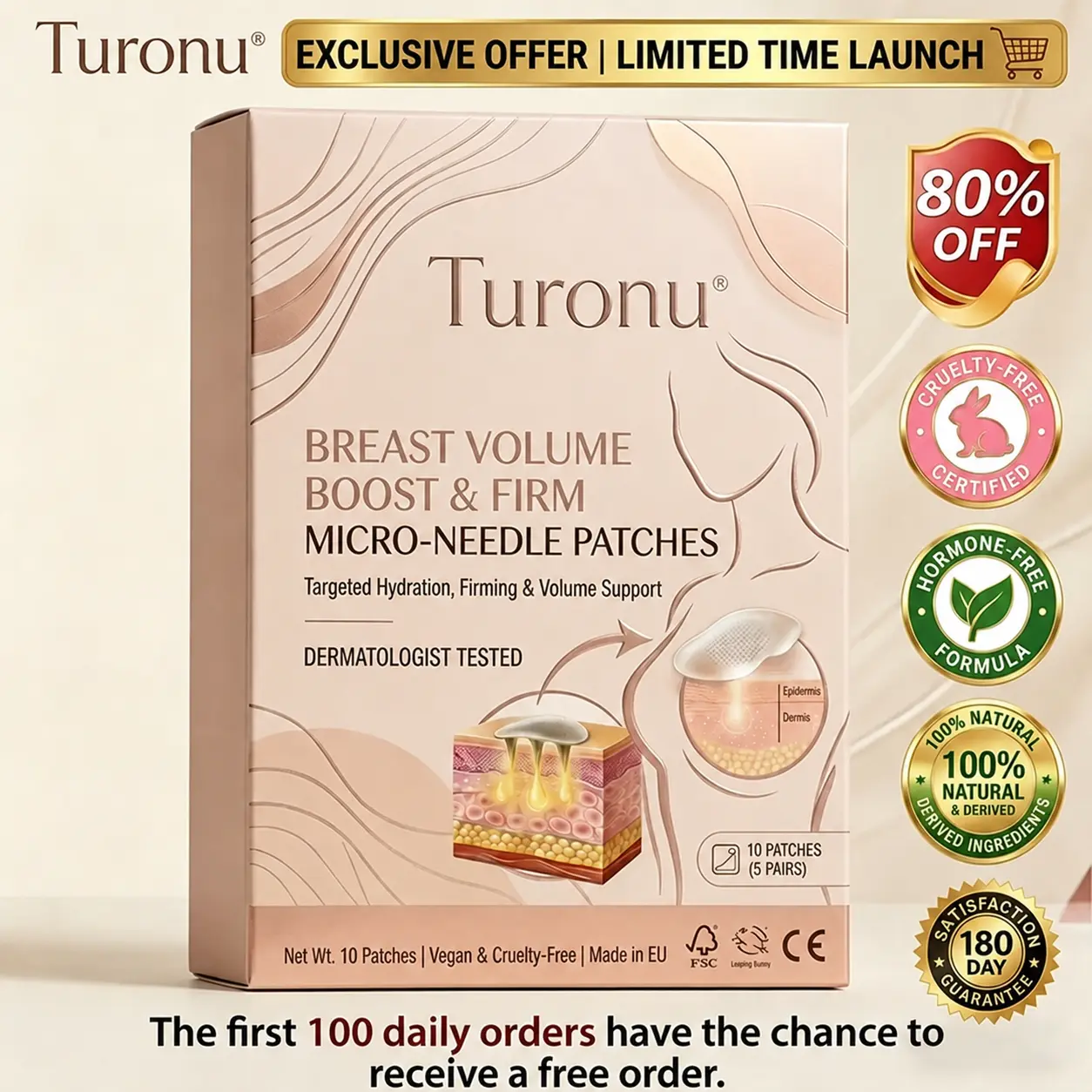 Turonu® Targeted Breast Enhancement Advanced Nano Microneedle Patch